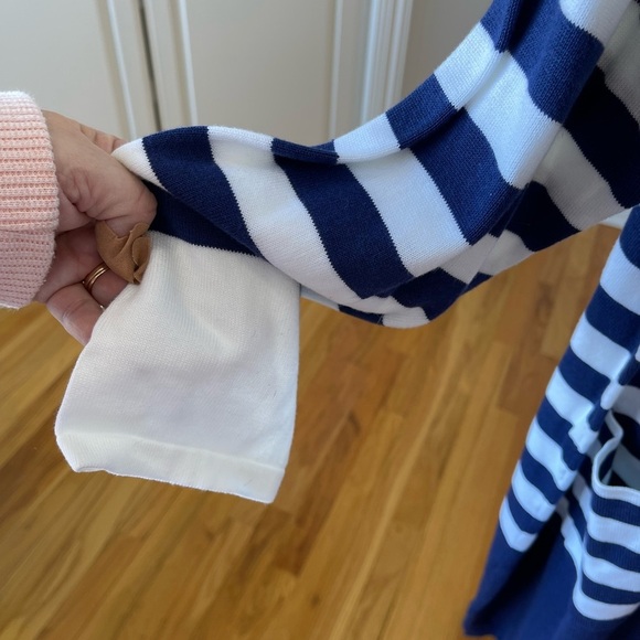 Isaac Mizrahi Live size 3X nautical strip button front cardigan layer cover work - Picture 9 of 10